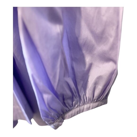 HARSHMAN Lilac Cheryl Blouse Size Medium Cotton V-neck Ballon Sleeves Tuckernuck - Picture 6 of 11
